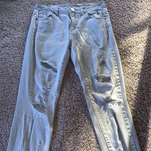 Rue21 White Distressed Skinny Jeans